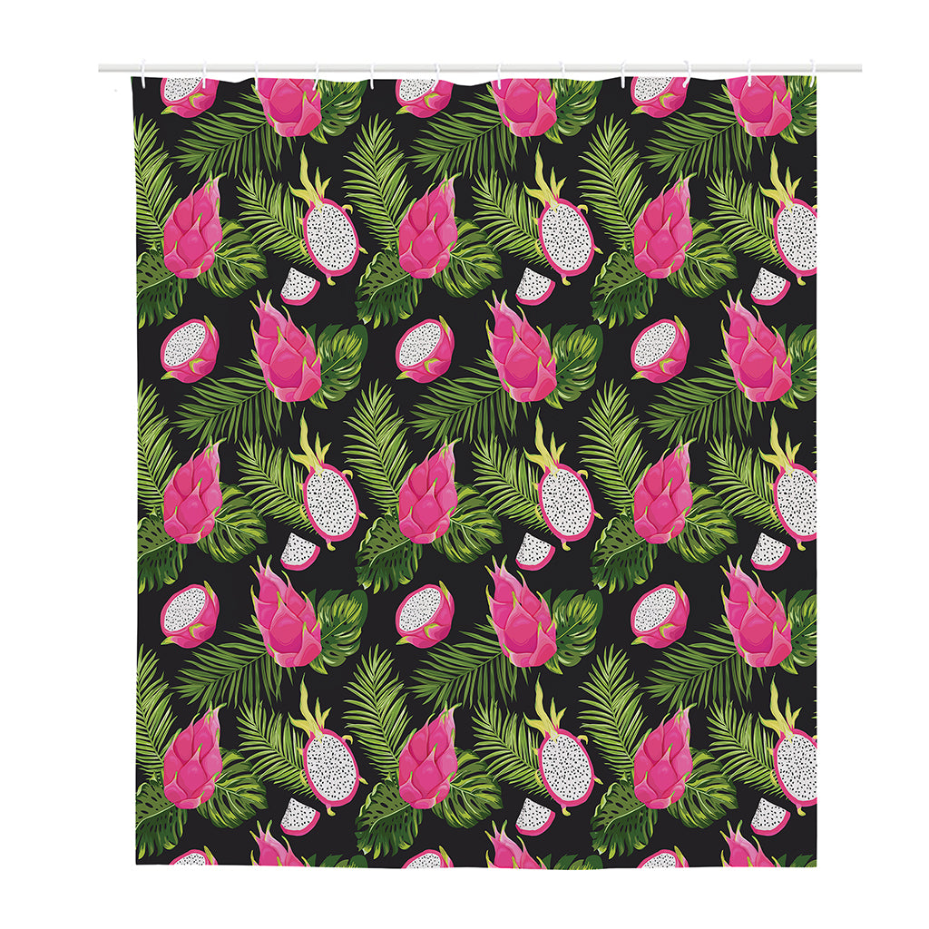 Tropical Pitaya Pattern Print Polyester Shower Curtain