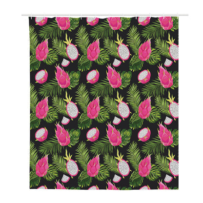 Tropical Pitaya Pattern Print Polyester Shower Curtain