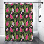 Tropical Pitaya Pattern Print Premium Shower Curtain