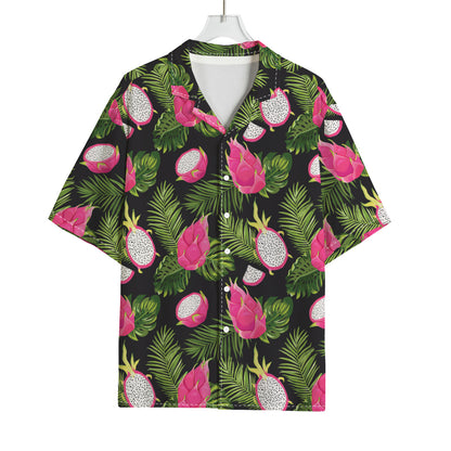Tropical Pitaya Pattern Print Rayon Hawaiian Shirt