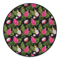 Tropical Pitaya Pattern Print Round Floor Mat