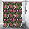 Tropical Pitaya Pattern Print Shower Curtain