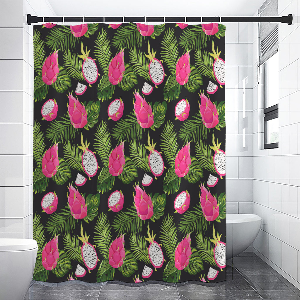 Tropical Pitaya Pattern Print Shower Curtain