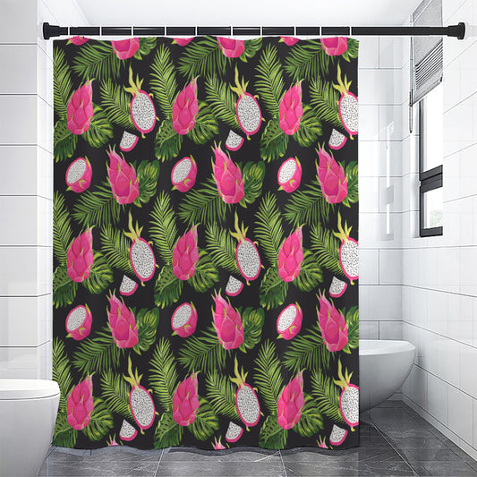 Tropical Pitaya Pattern Print Shower Curtain