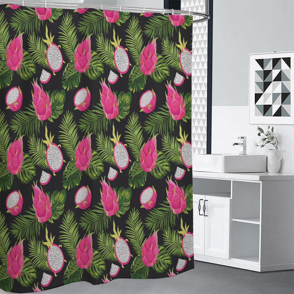 Tropical Pitaya Pattern Print Shower Curtain