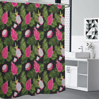 Tropical Pitaya Pattern Print Shower Curtain