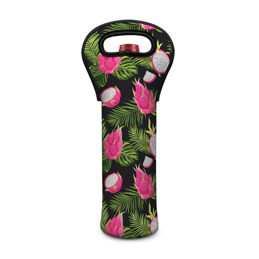 Tropical Pitaya Pattern Print Single Neoprene Wine Tote