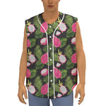 Tropical Pitaya Pattern Print Sleeveless Baseball Jersey