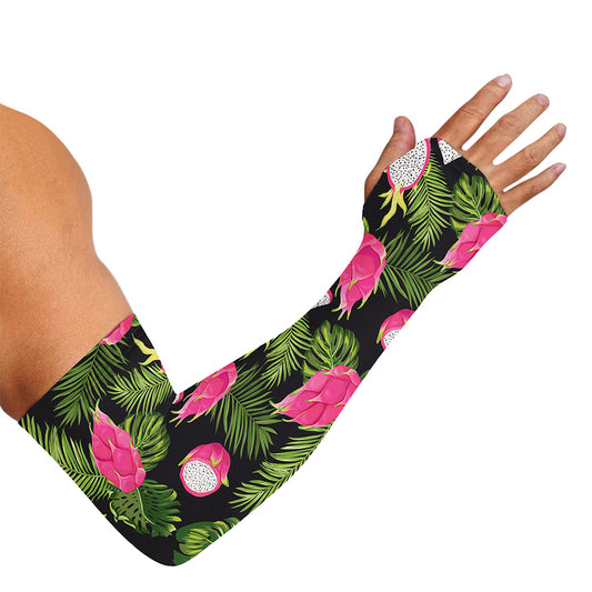 Tropical Pitaya Pattern Print Sun Protection Arm Sleeves