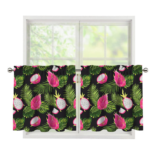 Tropical Pitaya Pattern Print Tier Curtains