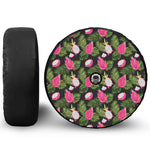 Tropical Pitaya Pattern Print Tire Cover With Camera Hole