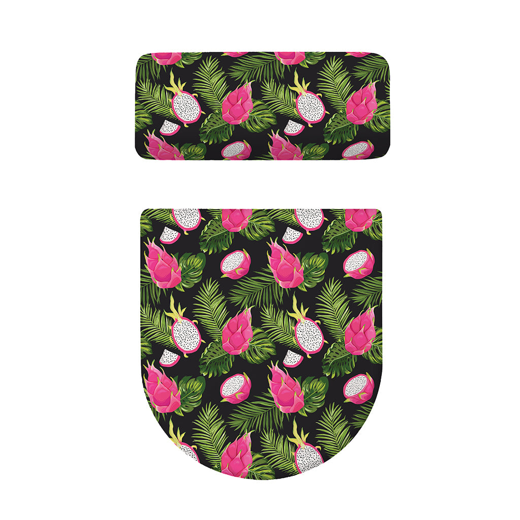 Tropical Pitaya Pattern Print Toilet Lid And Tank Cover Set