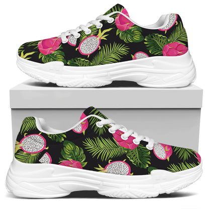 Tropical Pitaya Pattern Print White Chunky Shoes