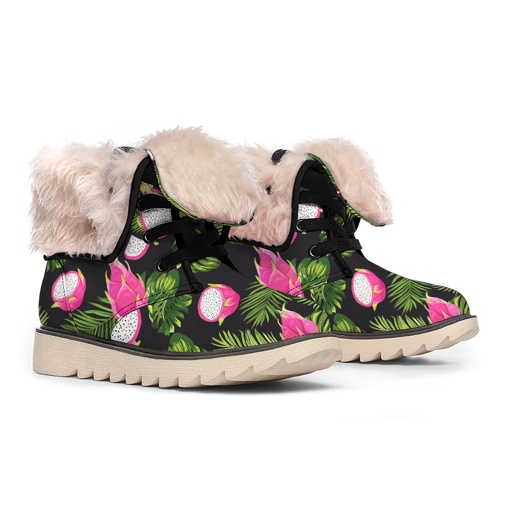 Tropical Pitaya Pattern Print Winter Boots