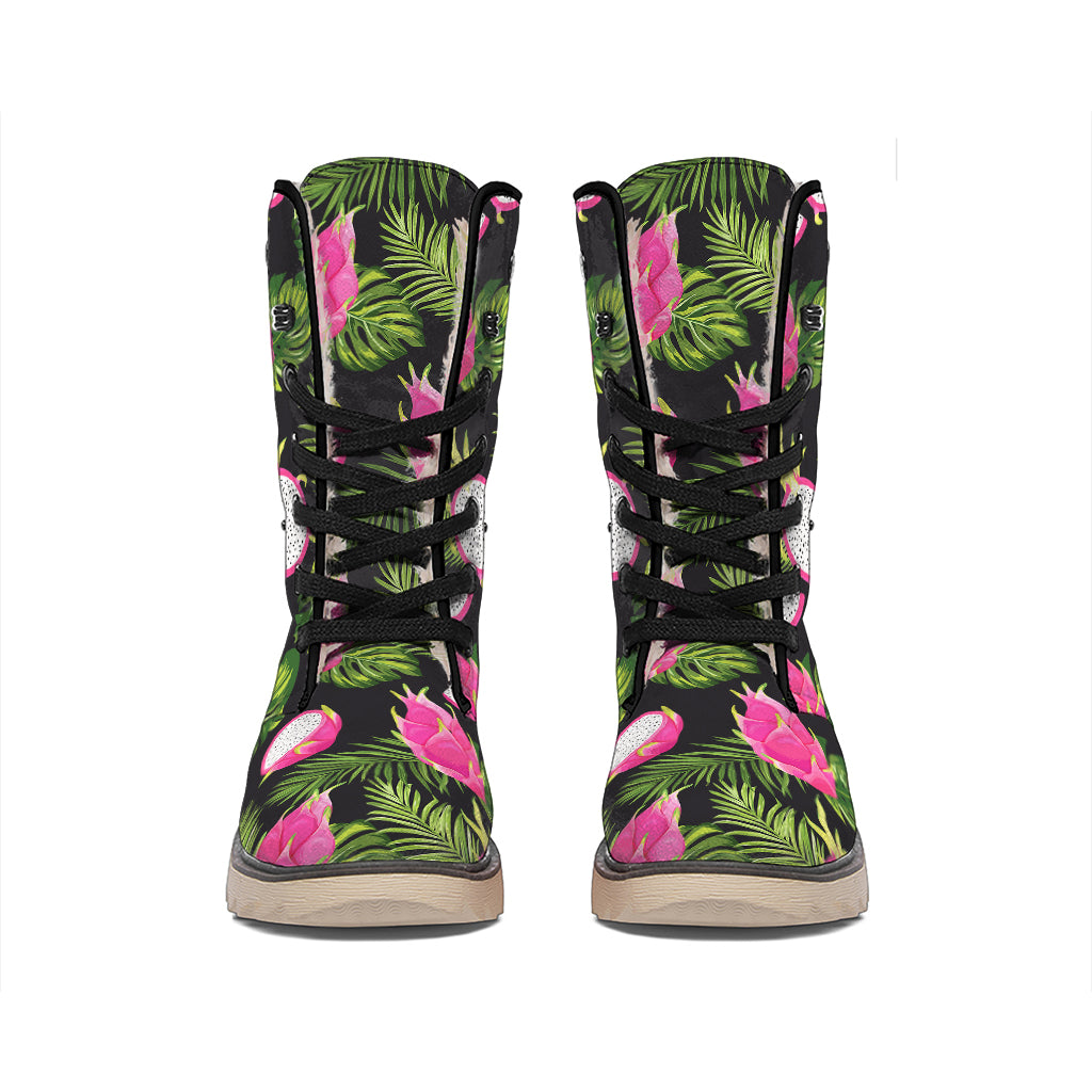 Tropical Pitaya Pattern Print Winter Boots