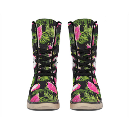 Tropical Pitaya Pattern Print Winter Boots
