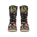 Tropical Pitaya Pattern Print Winter Boots