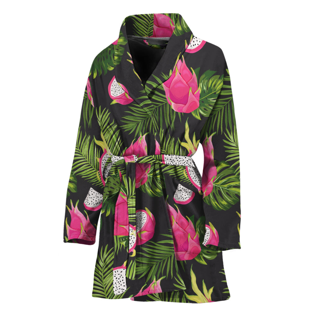 Tropical Pitaya Pattern Print Women's Bathrobe