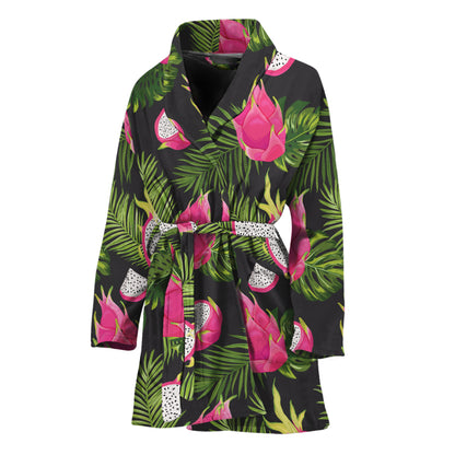 Tropical Pitaya Pattern Print Women's Bathrobe