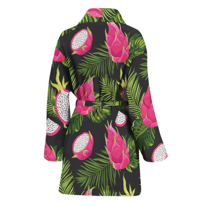 Tropical Pitaya Pattern Print Women's Bathrobe