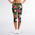 Tropical Pitaya Pattern Print Women's Capri Leggings