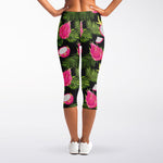 Tropical Pitaya Pattern Print Women's Capri Leggings