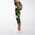 Tropical Pitaya Pattern Print Women's Capri Leggings