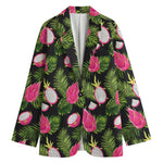 Tropical Pitaya Pattern Print Women's Cotton Blazer
