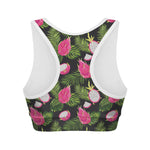 Tropical Pitaya Pattern Print Women's Sports Bra