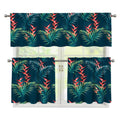 Tropical Plants Hawaii Pattern Print 3 Piece Kitchen Curtains