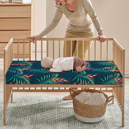 Tropical Plants Hawaii Pattern Print Baby Crib Sheet