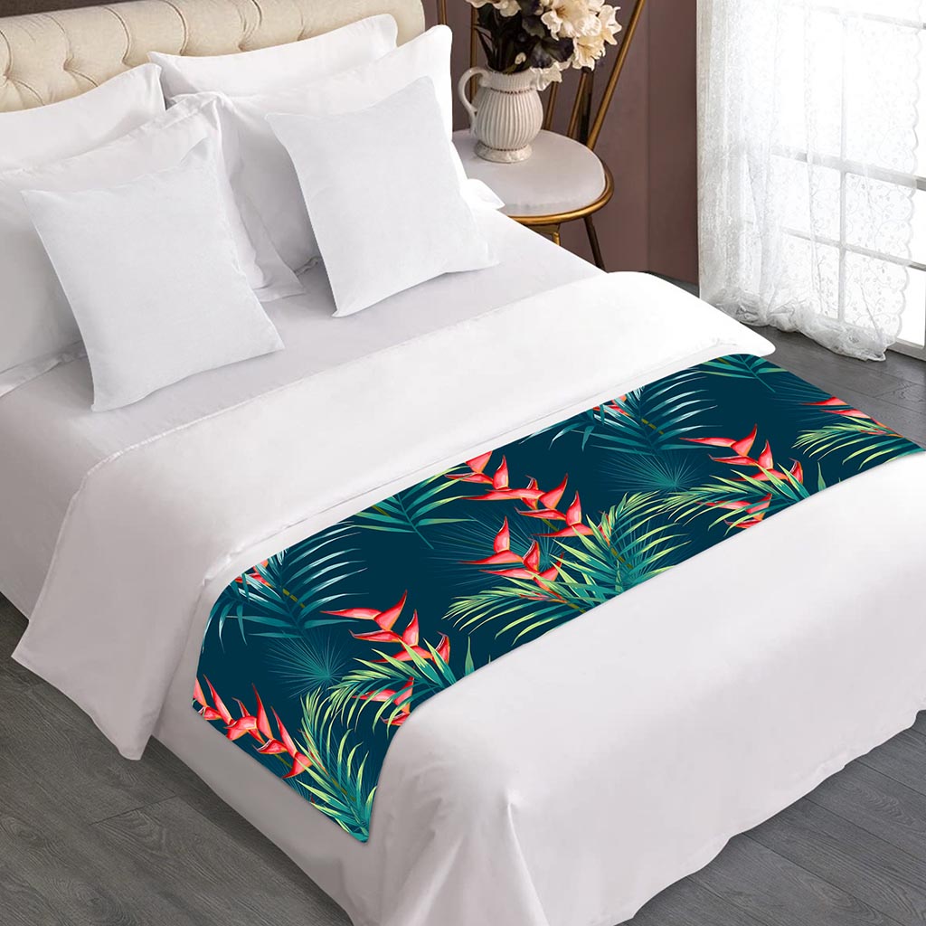 Tropical Plants Hawaii Pattern Print Bed Runner