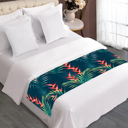 Tropical Plants Hawaii Pattern Print Bed Runner
