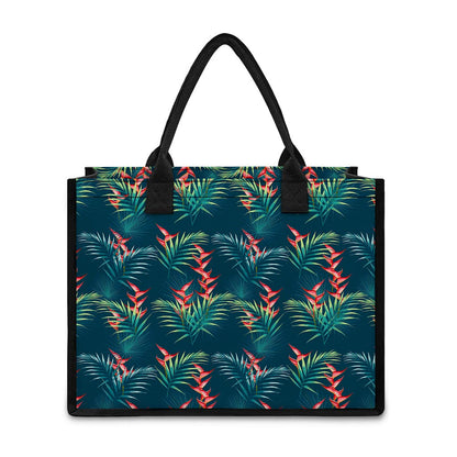 Tropical Plants Hawaii Pattern Print Canvas Tote Bag