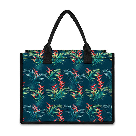 Tropical Plants Hawaii Pattern Print Canvas Tote Bag