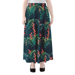 Tropical Plants Hawaii Pattern Print Chiffon Maxi Skirt