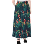 Tropical Plants Hawaii Pattern Print Chiffon Maxi Skirt