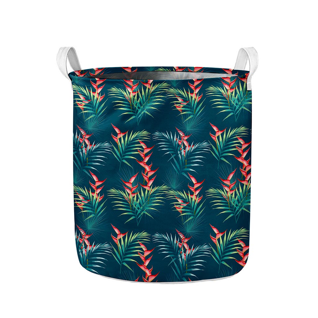 Tropical Plants Hawaii Pattern Print Collapsible Laundry Basket