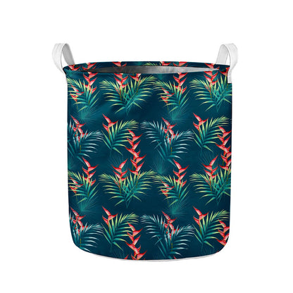 Tropical Plants Hawaii Pattern Print Collapsible Laundry Basket