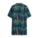 Tropical Plants Hawaii Pattern Print Cotton Hawaiian Shirt