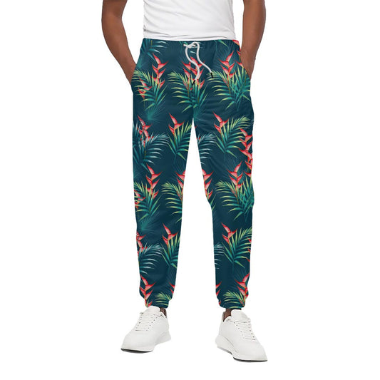 Tropical Plants Hawaii Pattern Print Cotton Pants