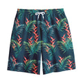 Tropical Plants Hawaii Pattern Print Cotton Shorts