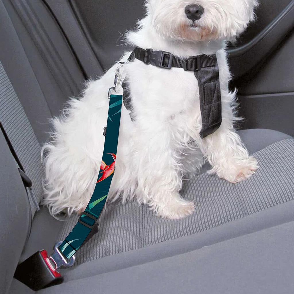 Tropical Plants Hawaii Pattern Print Dog Seat Belt