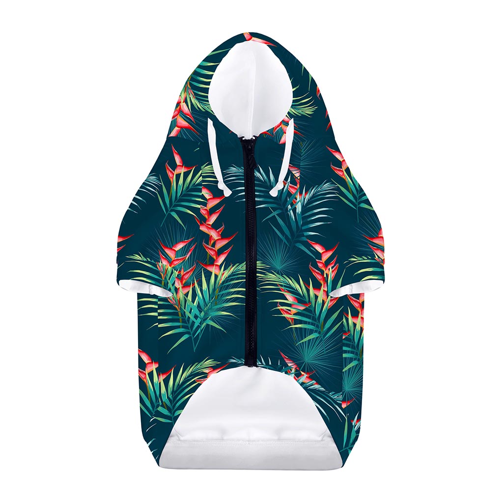 Tropical Plants Hawaii Pattern Print Dog Zip Up Hoodie