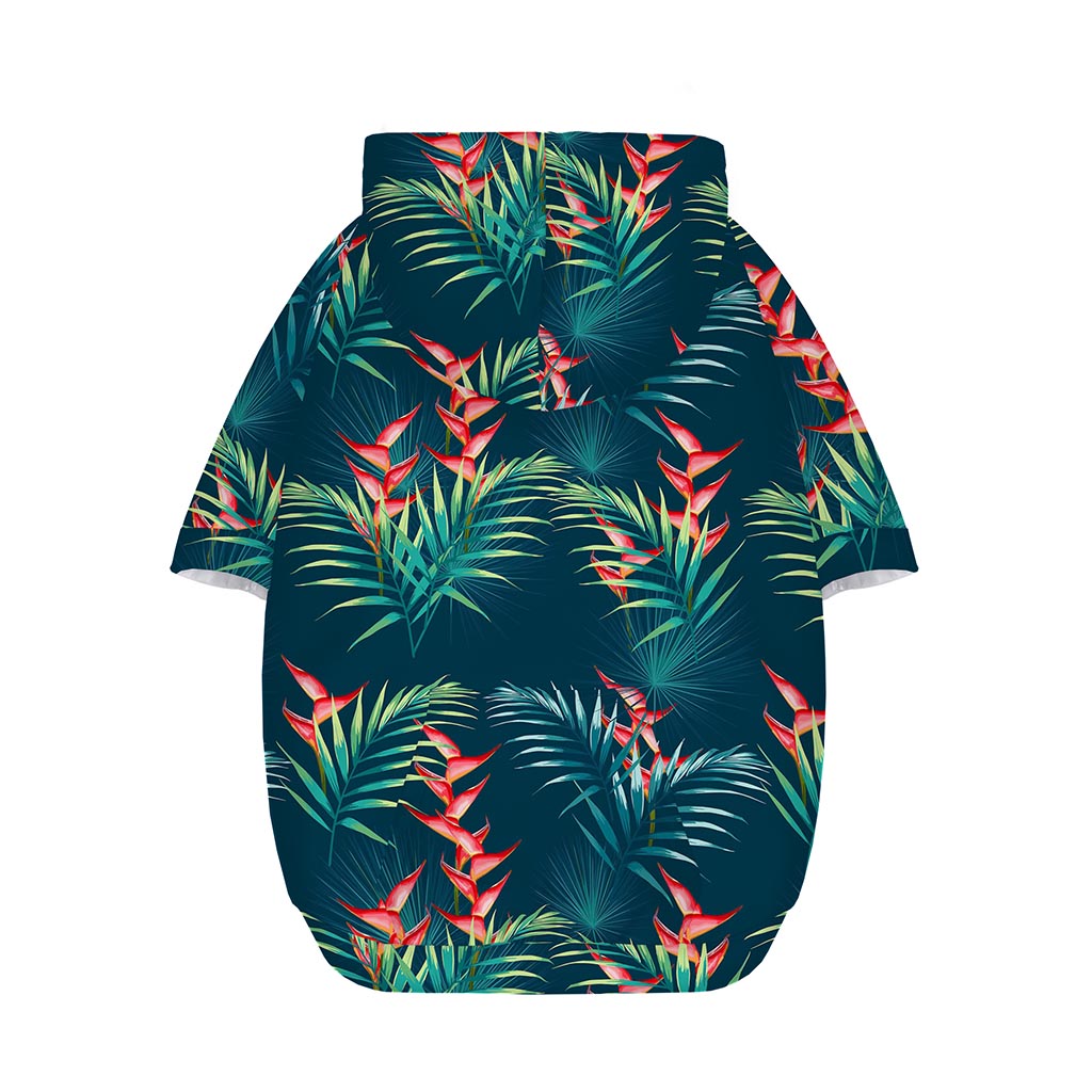 Tropical Plants Hawaii Pattern Print Dog Zip Up Hoodie