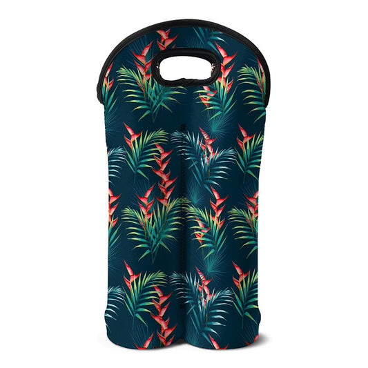 Tropical Plants Hawaii Pattern Print Double Neoprene Wine Tote