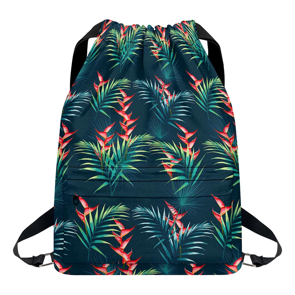 Tropical Plants Hawaii Pattern Print Drawstring Backpack
