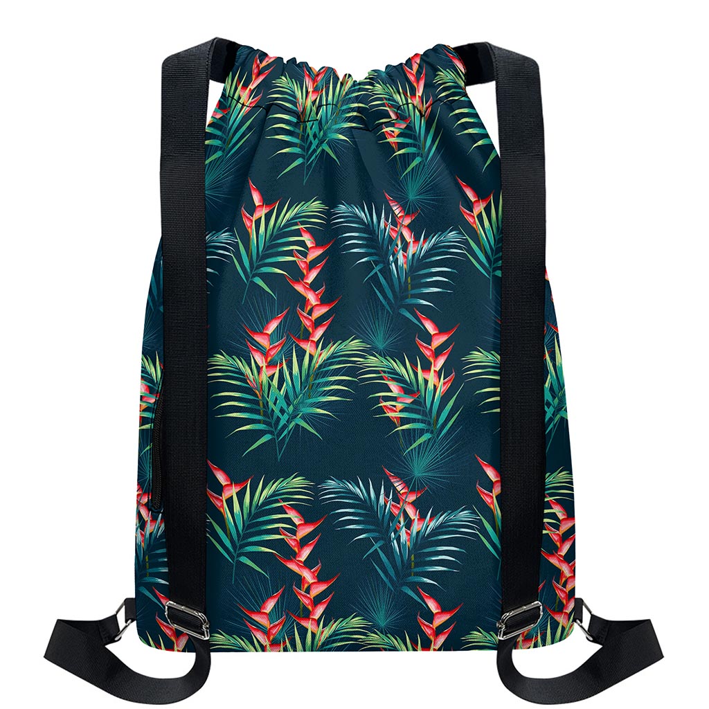 Tropical Plants Hawaii Pattern Print Drawstring Backpack