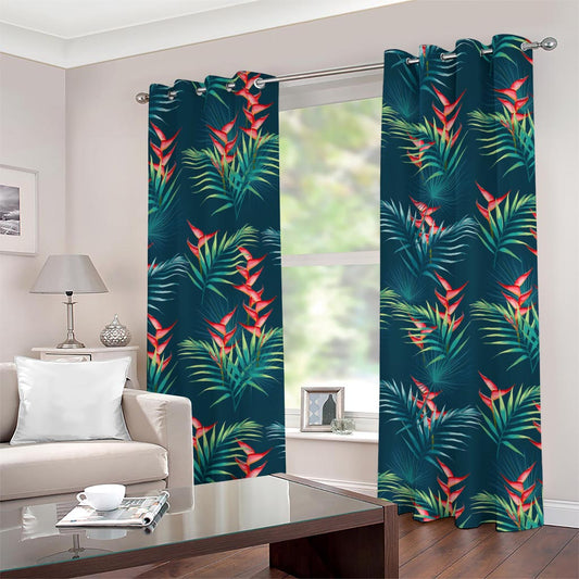 Tropical Plants Hawaii Pattern Print Grommet Curtains
