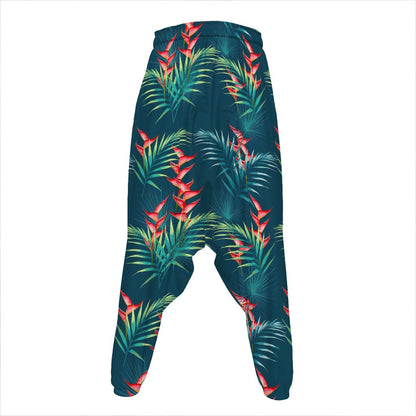 Tropical Plants Hawaii Pattern Print Hammer Pants